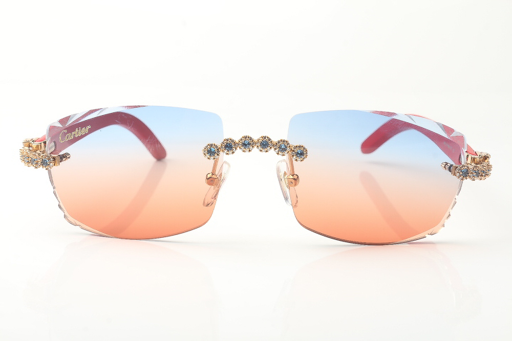 Blue Flower Diamond Red Carti Woods (Diamond Cut/Blue and Red Tint)