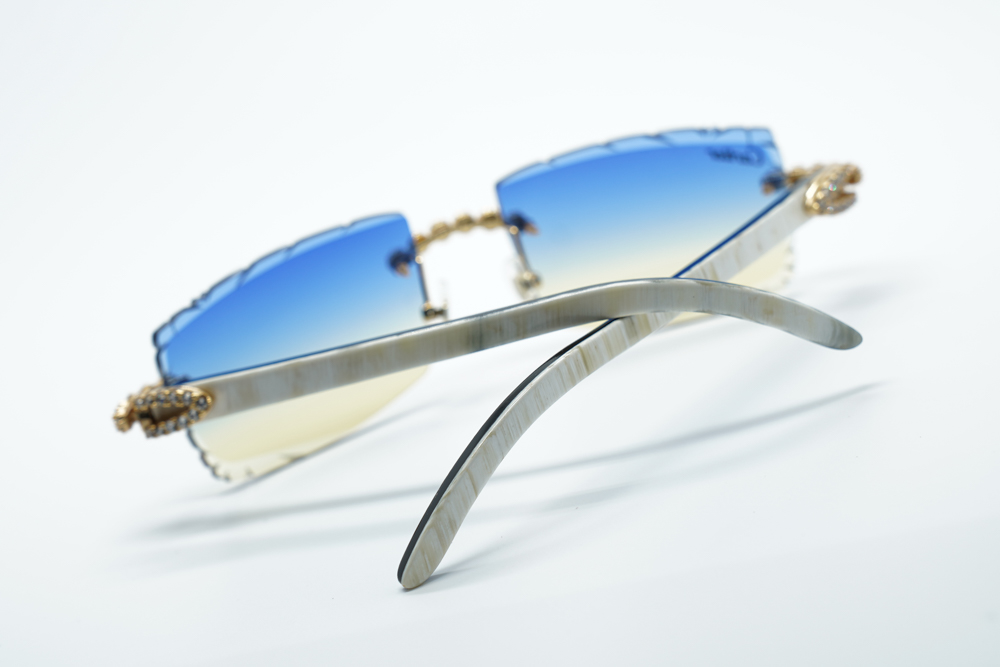 Blue Flower Diamond Carti White Buffs 2 (Diamond Cut/Blue Tint)