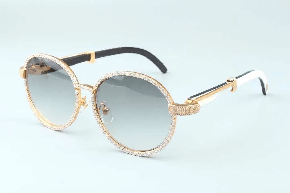 Diamond Carti Aviator White and Black Buffs (Black Tint)