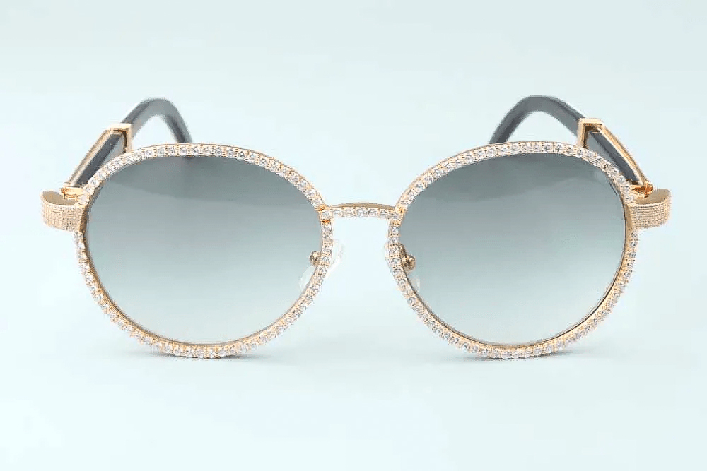 Diamond Carti Aviator White and Black Buffs (Black Tint)