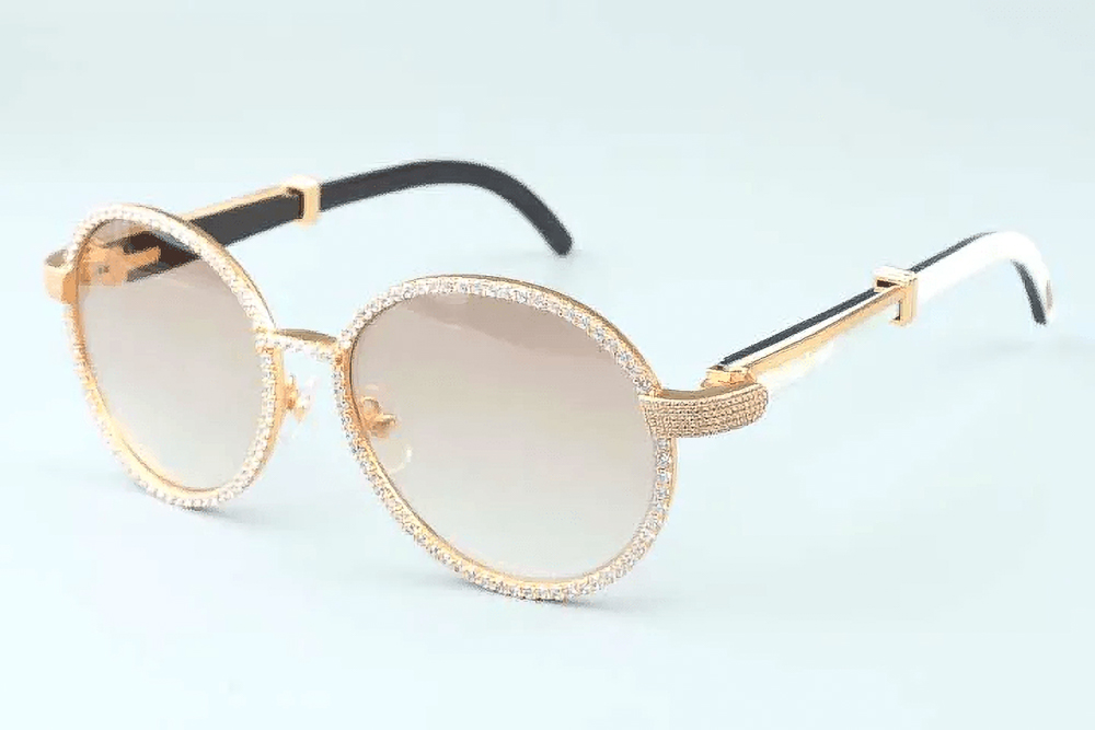 Diamond Carti Aviator White and Black Buffs (Brown Tint)
