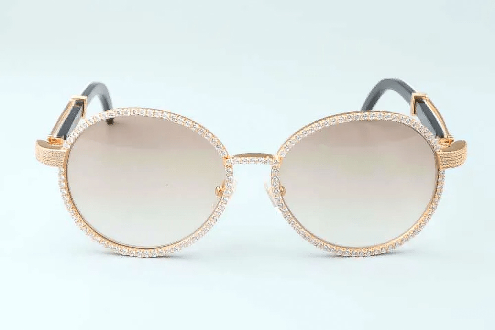 Diamond Carti Aviator White and Black Buffs (Brown Tint)