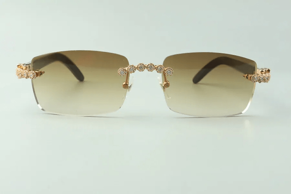 Flower Diamond Carti Marbled Black Buffs (Brown Tint)