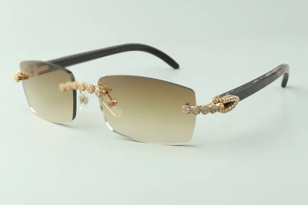 Flower Diamond Carti Marbled Black Buffs (Brown Tint)