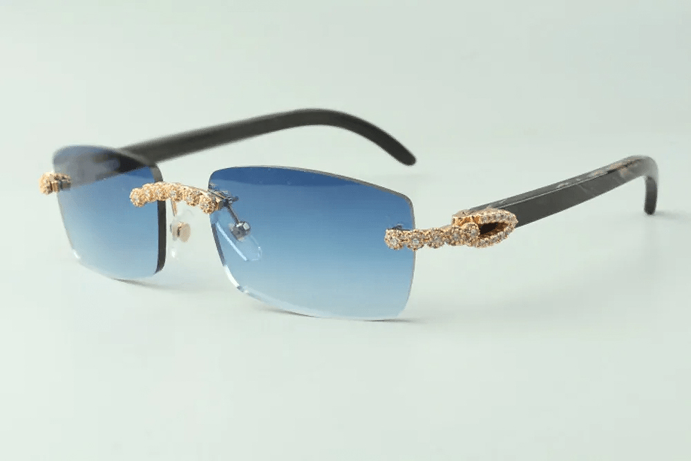 Flower Diamond Carti Marbled Black Buffs (Blue Tint)