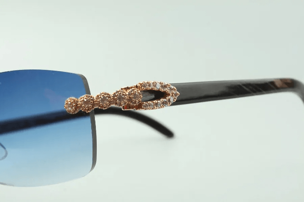 Flower Diamond Carti Marbled Black Buffs (Blue Tint)