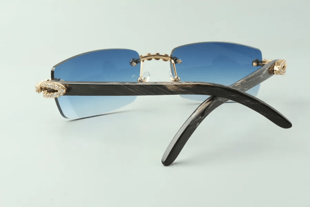 Flower Diamond Carti Marbled Black Buffs (Blue Tint)