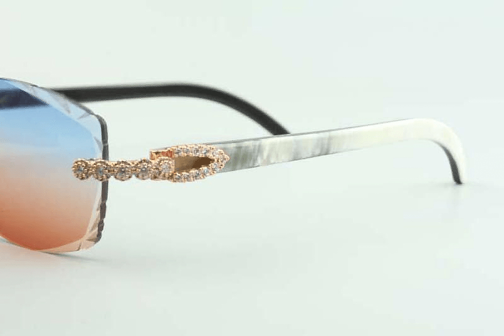 Flower Diamond Carti White Buffs (Diamond Cut/Blue and Red Tint)