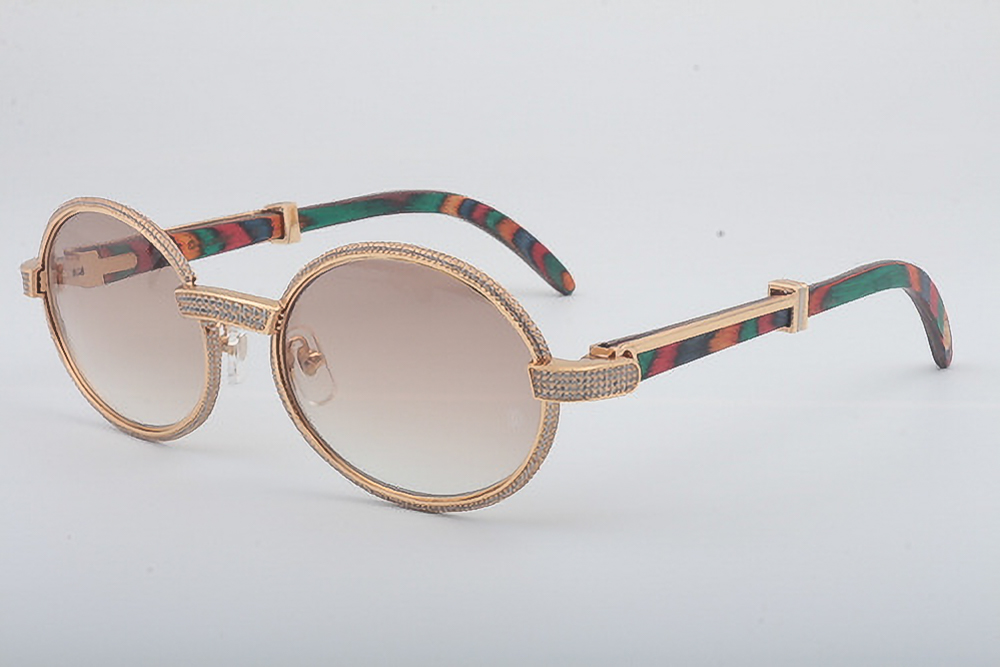 Diamond Oval Carti Peacock Woods (Brown Tint)