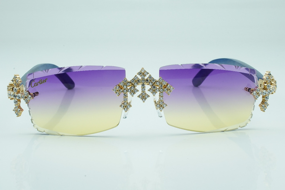 Diamonds Triple Cross Carti Blue Woods (Diamond Cut/Purple and Tan Tint) 