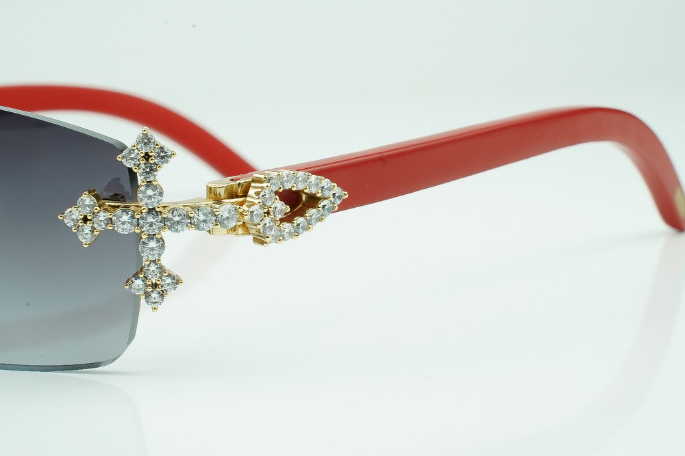 Diamonds Triple Cross Carti Red Woods (Black Tint) 