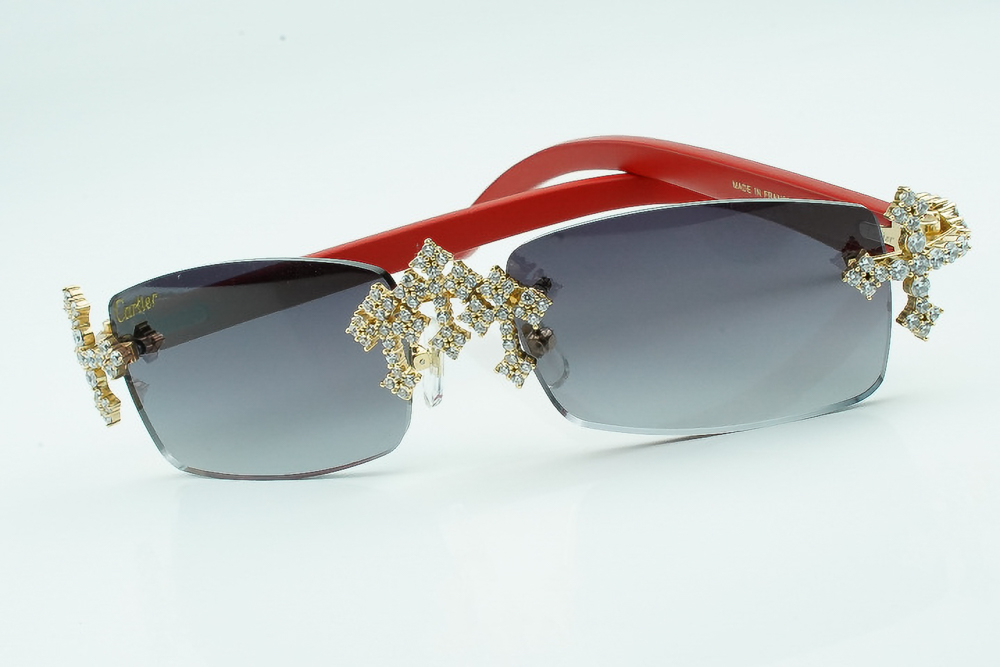 Diamonds Triple Cross Carti Red Woods (Black Tint) 