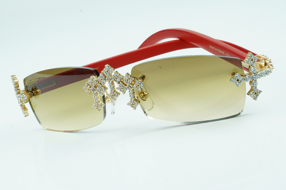 Diamonds Triple Cross Carti Red Woods (Brown Tint) 