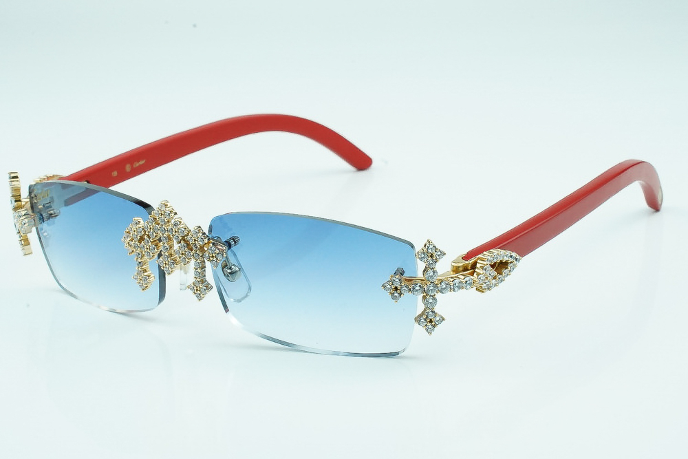 Diamonds Triple Cross Carti Red Woods (Blue Tint) 