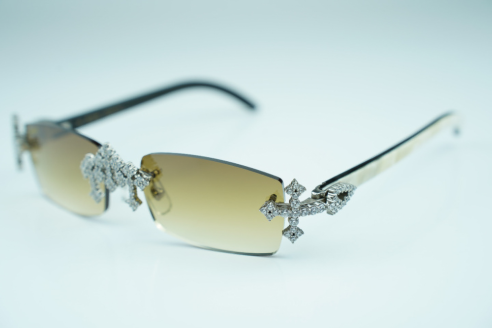Diamond Tripple Cross Carti White and Black Buffs (Brown Tint)