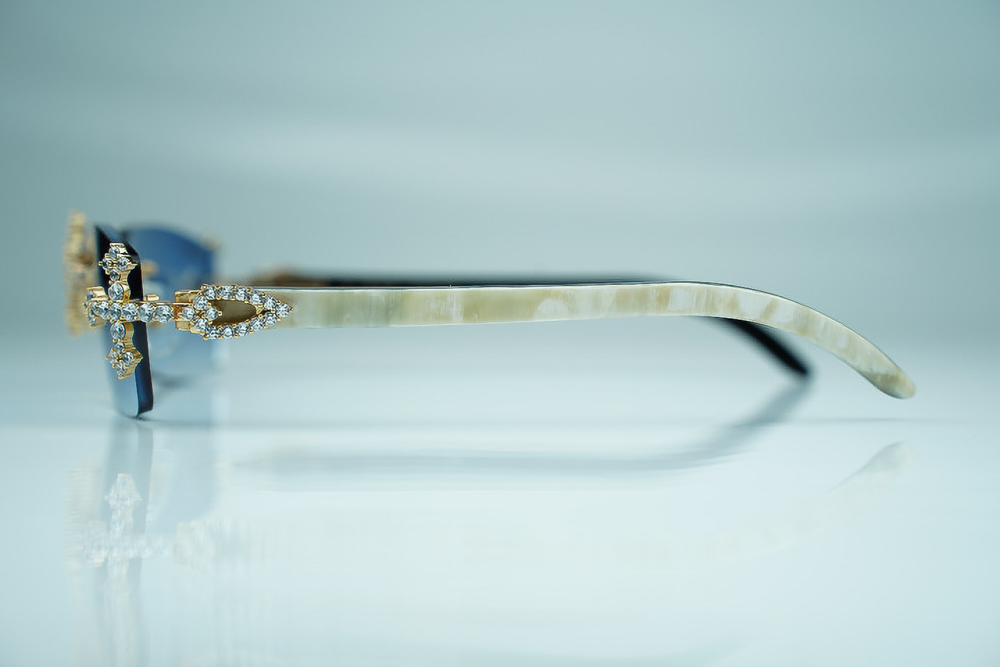 Diamond Tripple Cross Carti White and Black Buffs (Blue Tint)