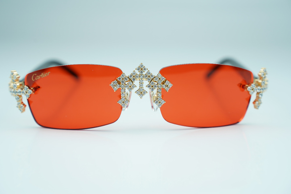 Diamond Tripple Cross Carti White and Black Buffs (Red Tint)