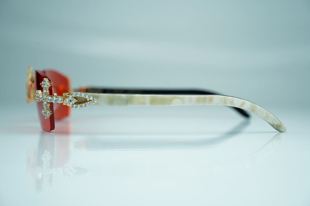 Diamond Tripple Cross Carti White and Black Buffs (Red Tint)