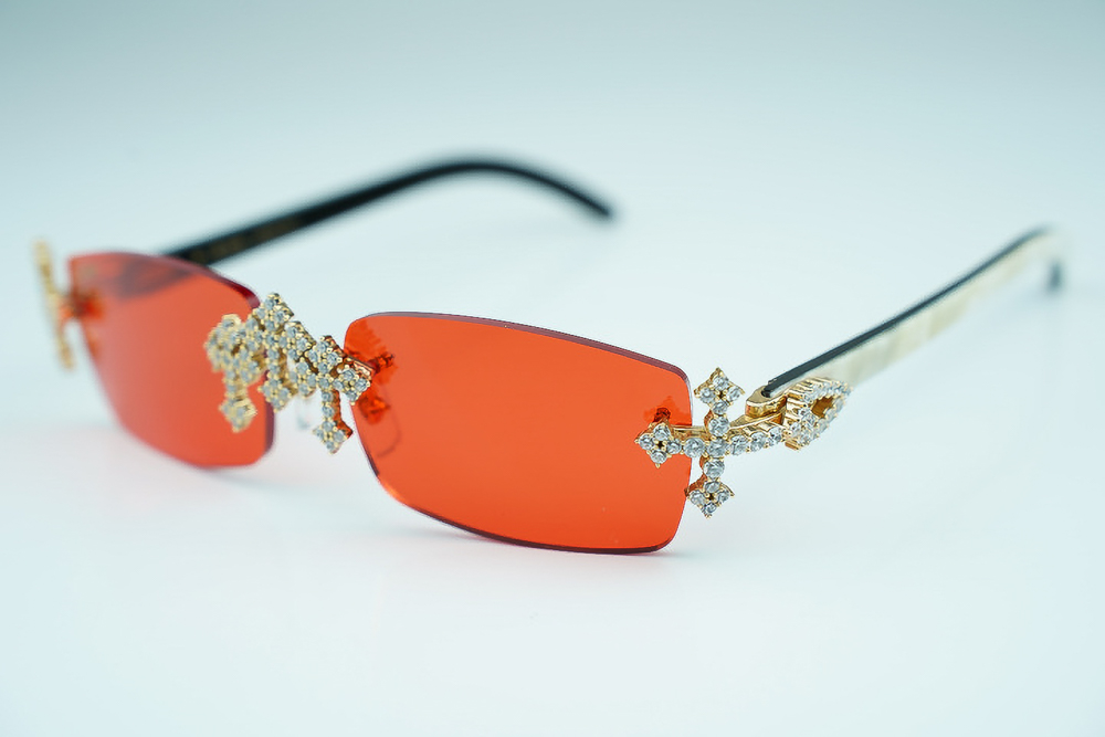 Diamond Tripple Cross Carti White and Black Buffs (Red Tint)