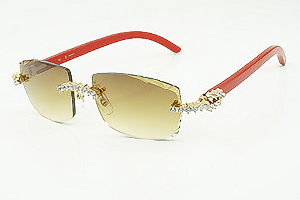 XL Diamond Carti Red Woods (Diamond Cut/Brown Tint)