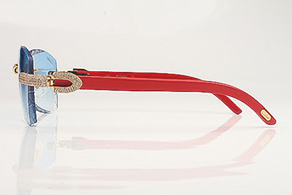 Micro Pave Diamond Carti Red Woods (Diamond Cut/Blue Tint)