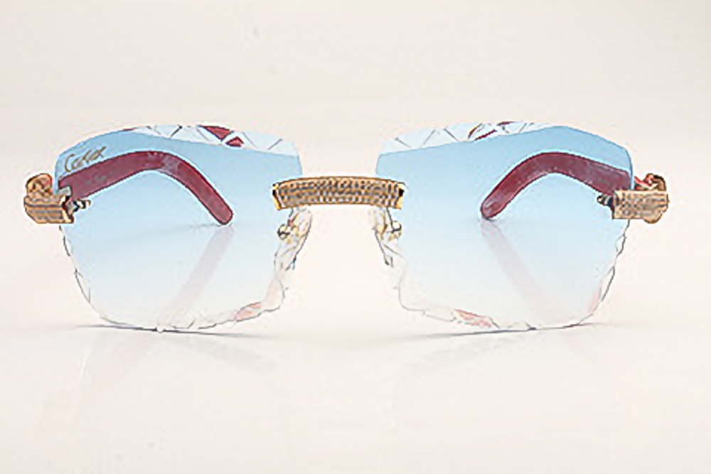 Micro Pave Diamond Carti Red Woods (Diamond Cut/Blue Tint)