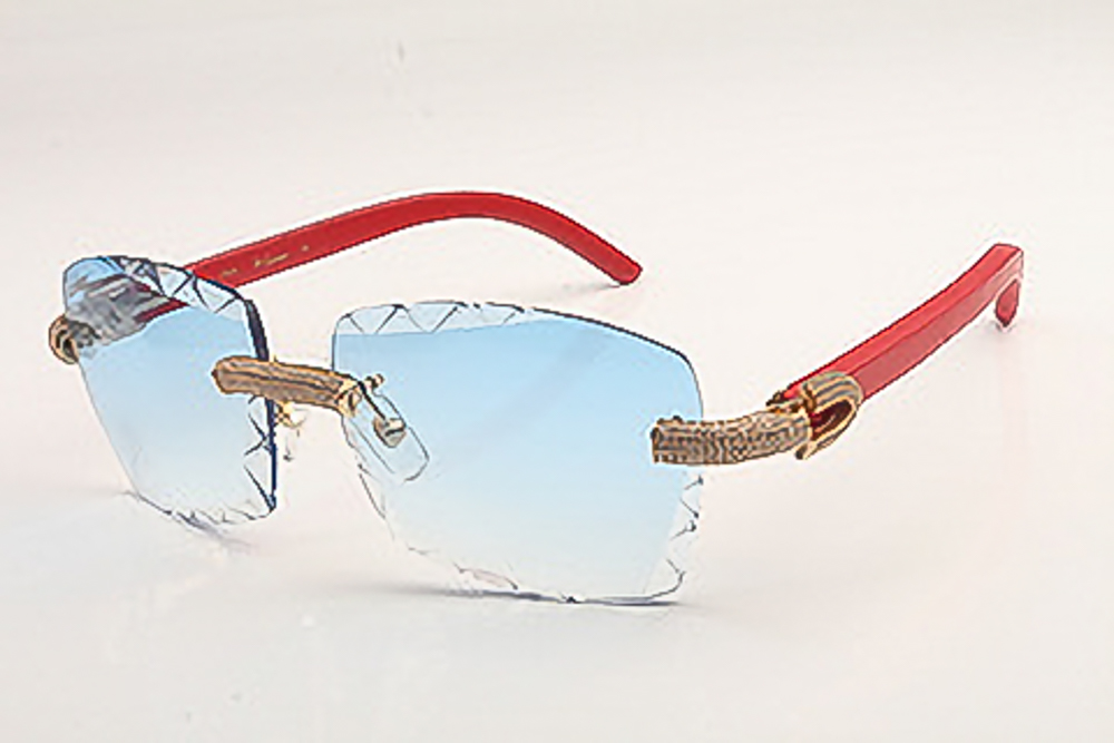 Micro Pave Diamond Carti Red Woods (Diamond Cut/Blue Tint)