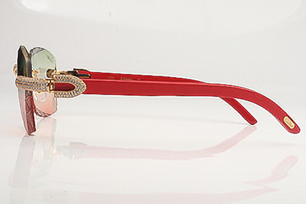 Micro Pave Diamond Carti Red Woods (Diamond Cut/Green and Red Tint)
