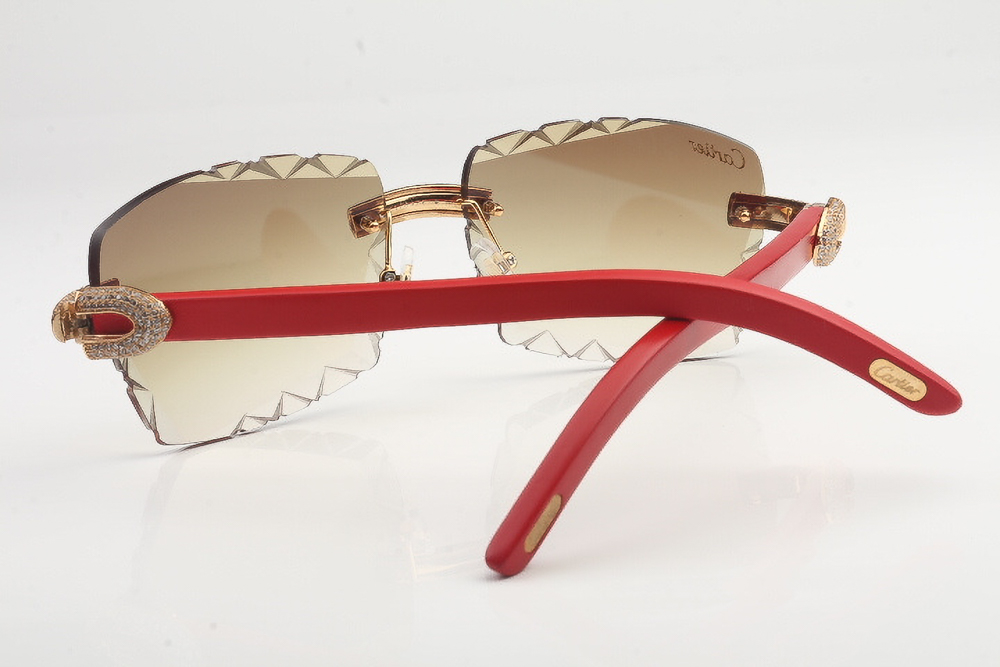 Micro Pave Diamond Carti Red Woods (Diamond Cut/Brown Tint)