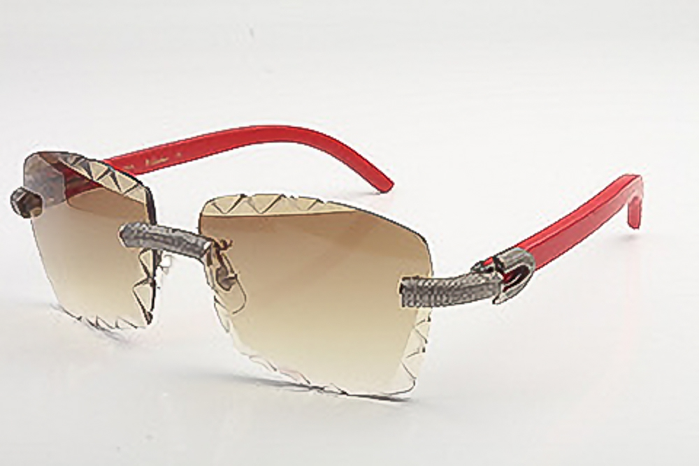 Micro Pave Diamond Carti Red Woods (Diamond Cut/Brown Tint)