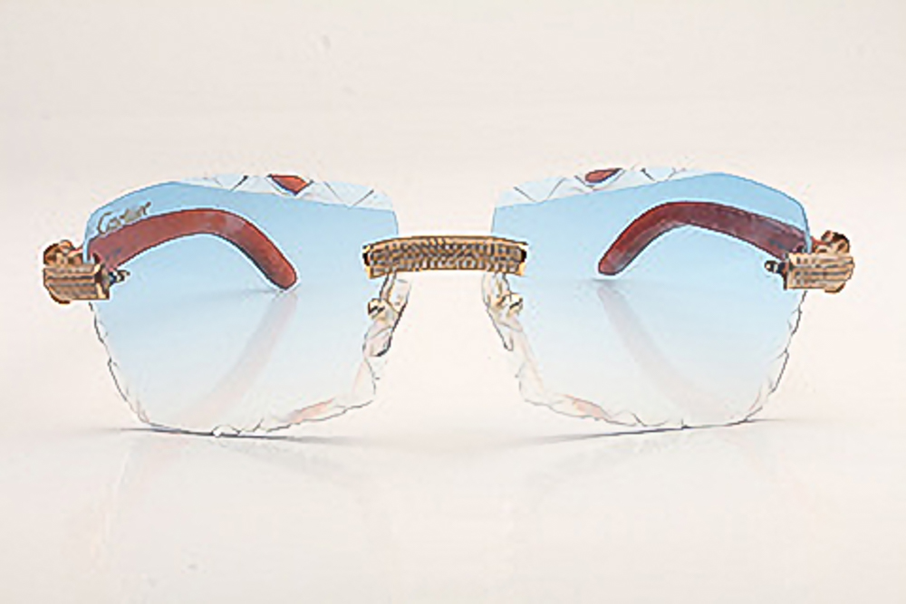 Micro Pave Diamond Carti Orange and Black Woods (Diamond Cut/Blue Tint)