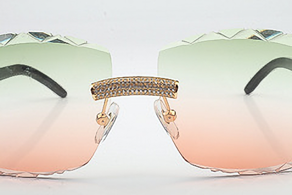Micro Pave Diamond Carti Orange and Black Woods (Diamond Cut/Green and Red Tint)
