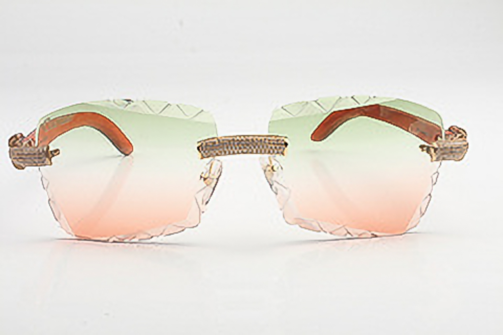Micro Pave Diamond Carti Orange and Black Woods (Diamond Cut/Green and Red Tint)
