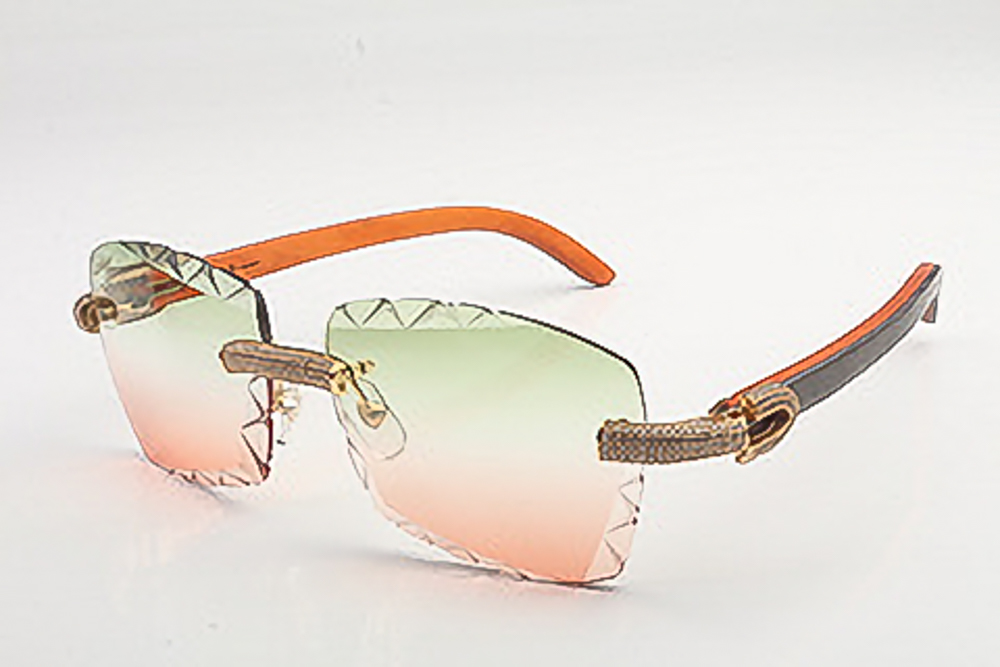 Micro Pave Diamond Carti Orange and Black Woods (Diamond Cut/Green and Red Tint)