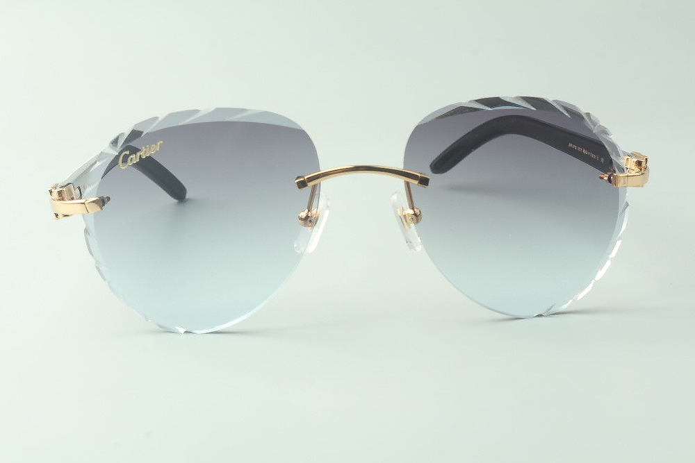 Aviator Carti White Acetates (Diamond Cut/Grey Tint)