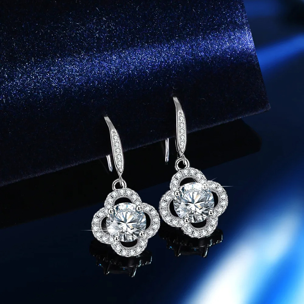 The Elowen Set™ – 4.0 Carat Moissanite Pendant, Earrings & Ring Set in 925 Sterling Silver with GRA Certification