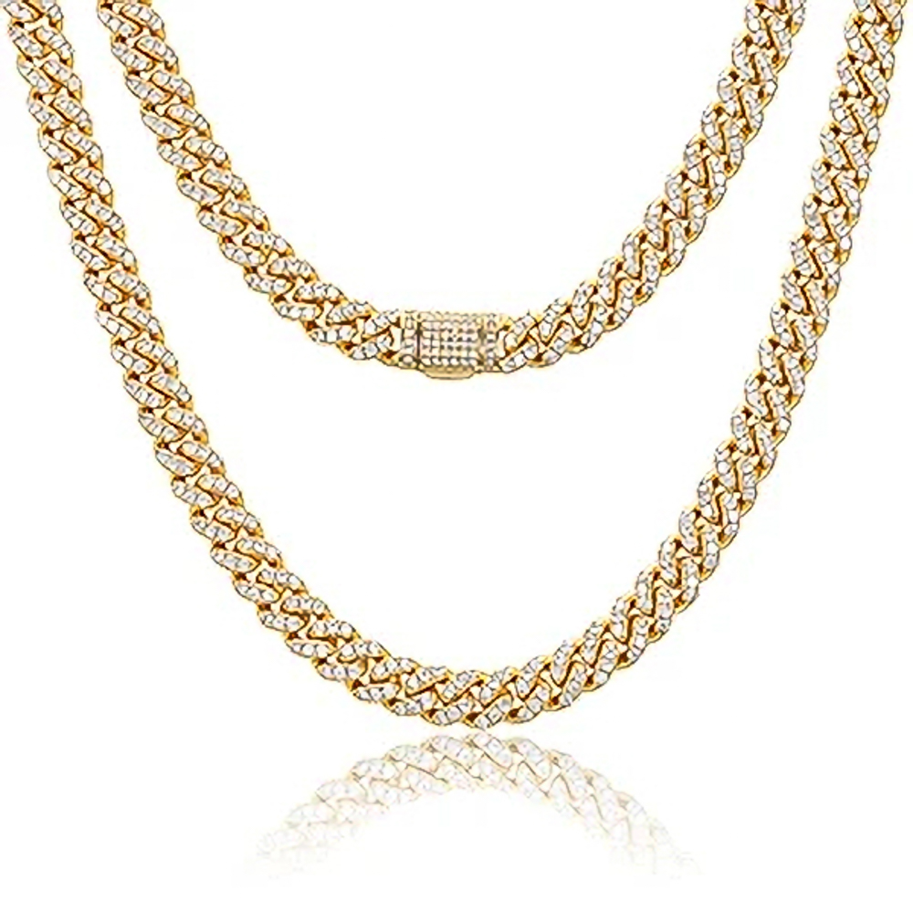 The Caelan Chain™ – 18" Iced-Out Moissanite Cuban Link Necklace for Men in S925 Silver or 18K Gold | Hip Hop Bling Jewelry