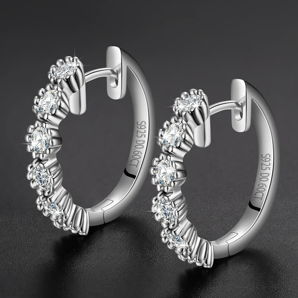 The Celina Hoops™ – 3.6ctw D Color VVS1 Moissanite Hoop Earrings for Women in 925 Sterling Silver