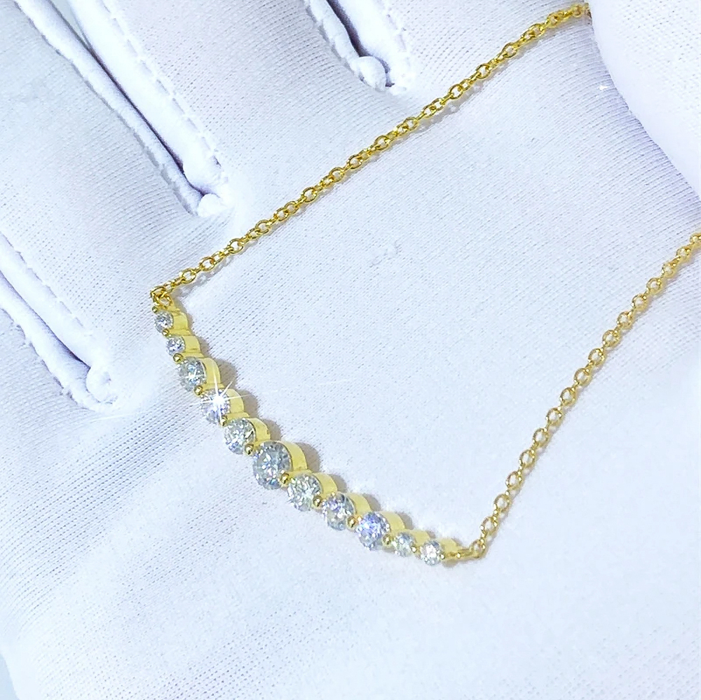 he Vivienne Necklace™ – 10.2 Carat Full Moissanite D Color Smile Necklace for Women in 925 Sterling Silver