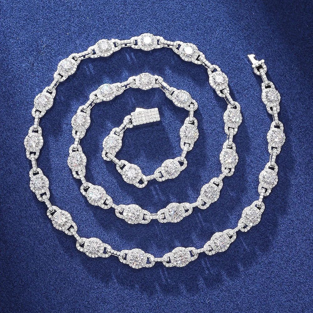 The Zaire Chain™ – 7mm Cuban Link with Emerald Green Moissanite Center Stone & VVS D Color Accents in 925 Sterling Silver