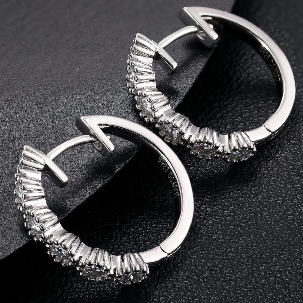 The Celina Hoops™ – 3.6ctw D Color VVS1 Moissanite Hoop Earrings for Women in 925 Sterling Silver