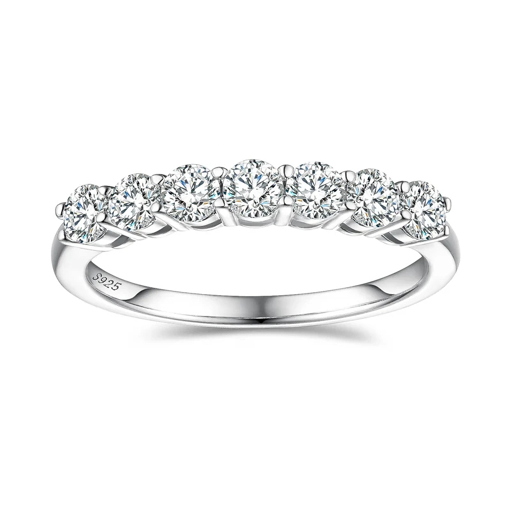 The Amaris Ring 2™ – 0.7 Carat D Color VVS1 Moissanite Solitaire Wedding Ring with Moissanite Eternity Band in 925 Sterling Silver