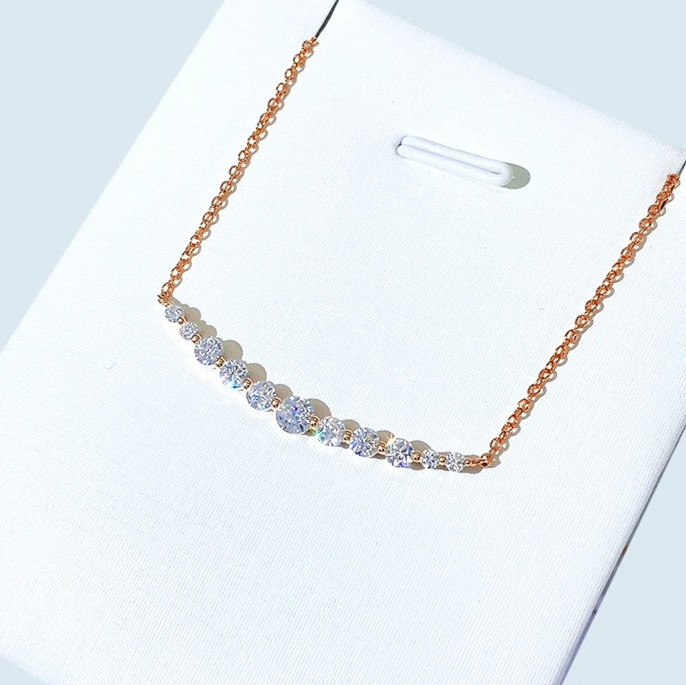 he Vivienne Necklace™ – 10.2 Carat Full Moissanite D Color Smile Necklace for Women in 925 Sterling Silver