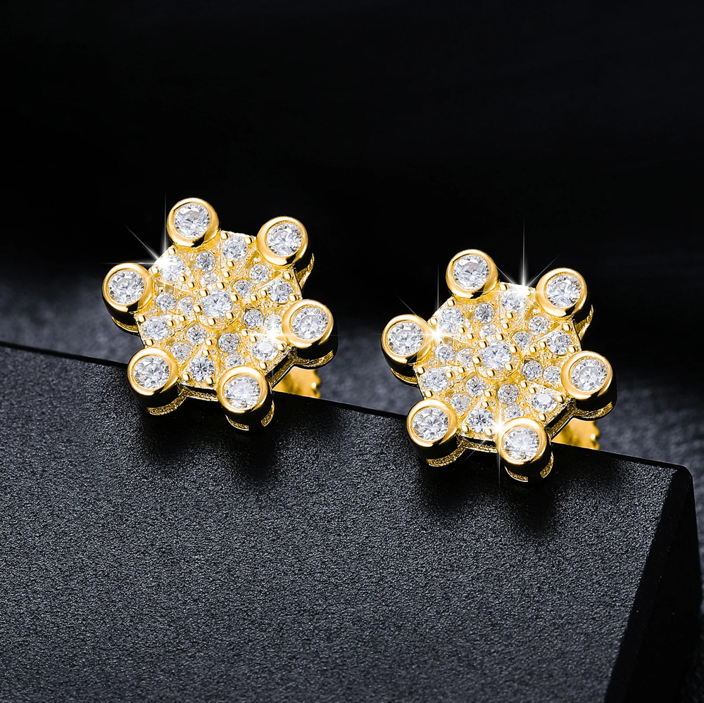 The Fleur Studs™ – Moissanite Flower Stud Earrings for Women in 925 Sterling Silver