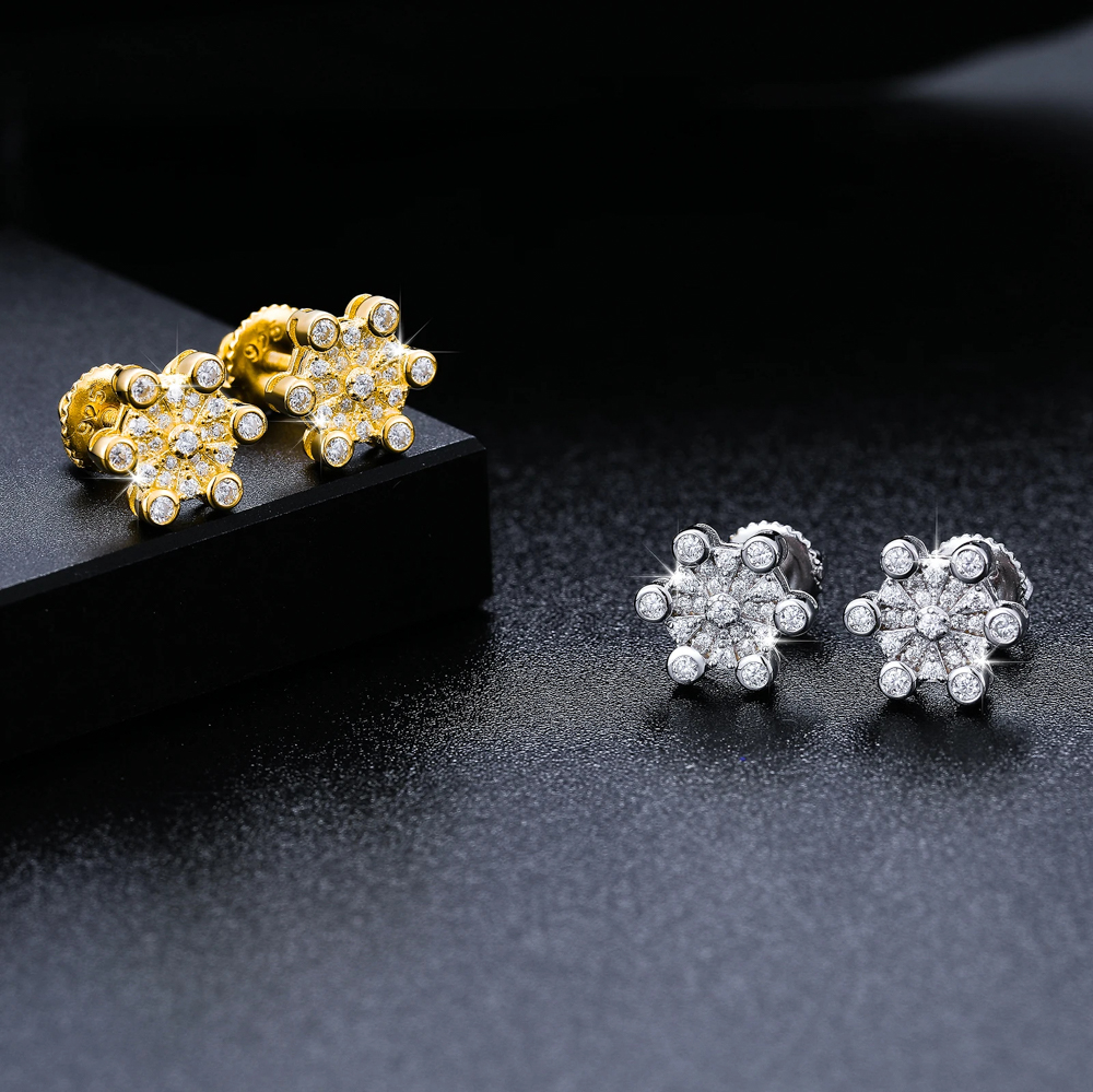 The Fleur Studs™ – Moissanite Flower Stud Earrings for Women in 925 Sterling Silver