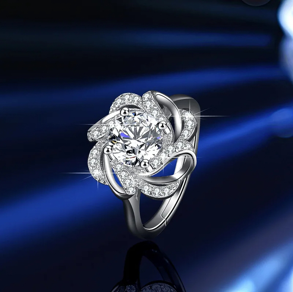 The Valencia Set™ – 4.0 Carat Floral Moissanite Jewelry Set with Earrings, Pendant & Ring in 925 Sterling Silver