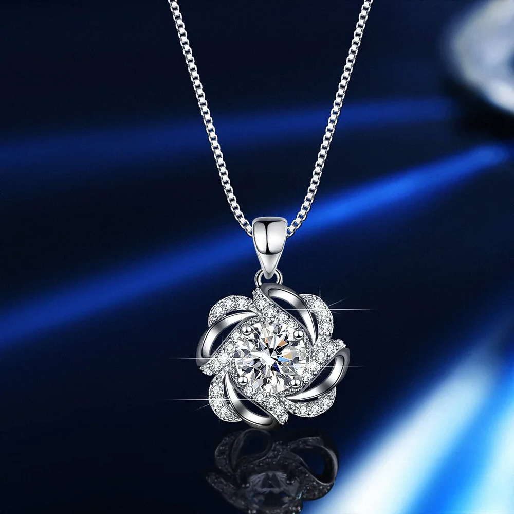 The Valencia Set™ – 4.0 Carat Floral Moissanite Jewelry Set with Earrings, Pendant & Ring in 925 Sterling Silver