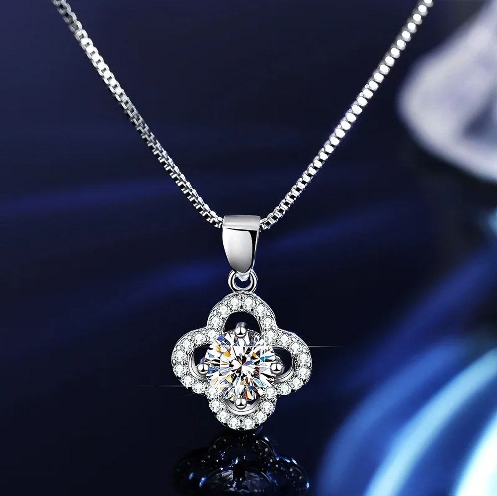 The Elowen Set™ – 4.0 Carat Moissanite Pendant, Earrings & Ring Set in 925 Sterling Silver with GRA Certification