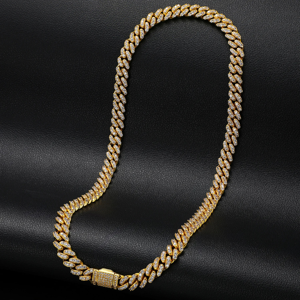 The Caelan Chain™ – 18" Iced-Out Moissanite Cuban Link Necklace for Men in S925 Silver or 18K Gold | Hip Hop Bling Jewelry