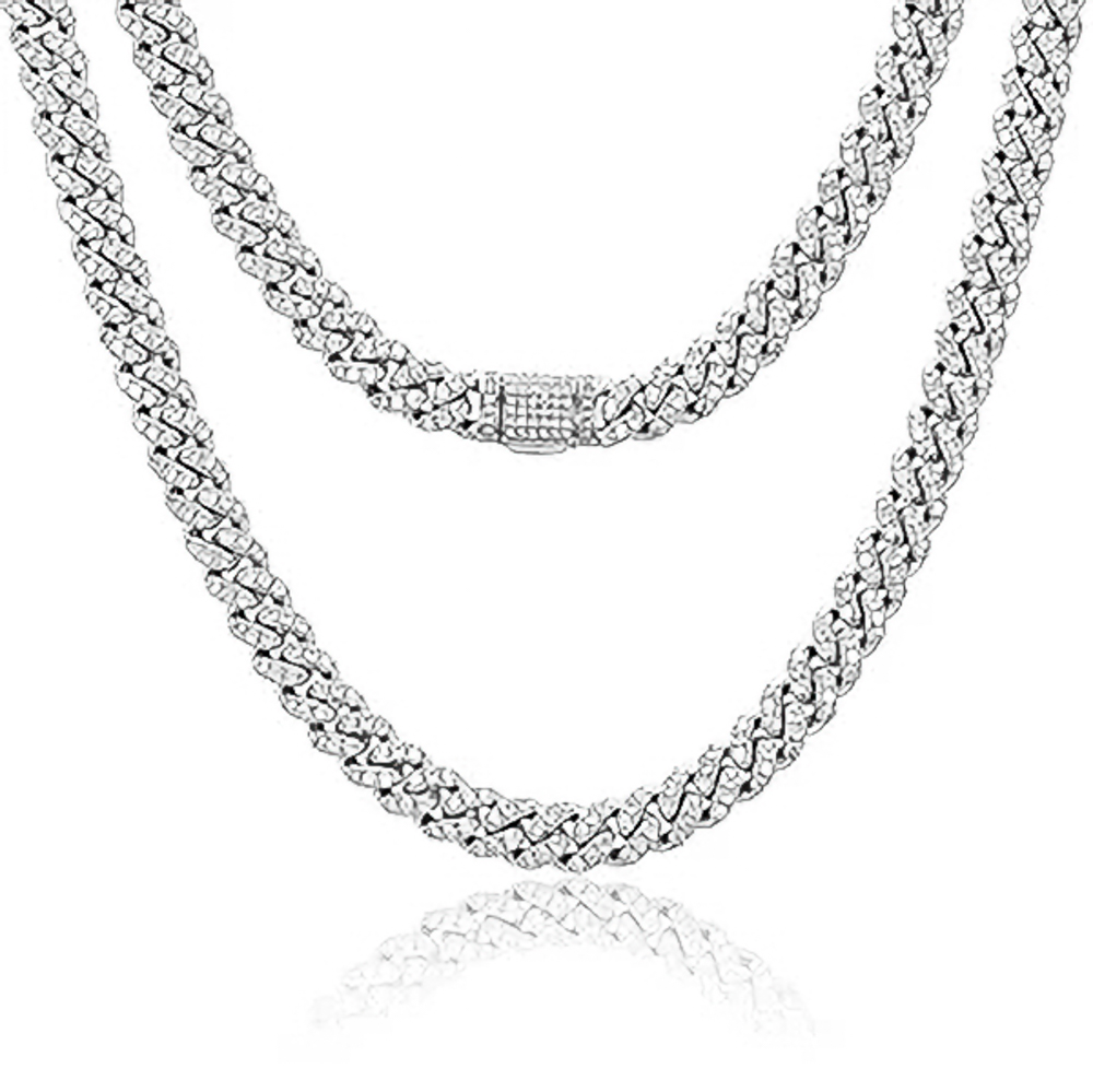 The Caelan Chain™ – 18" Iced-Out Moissanite Cuban Link Necklace for Men in S925 Silver or 18K Gold | Hip Hop Bling Jewelry